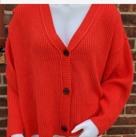 Sanctuary Shaker Knit Tomato Cardigan XXL - Picture 2 of 6
